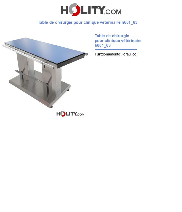 Table de chirurgie pour clinique vétérinaire h601_63