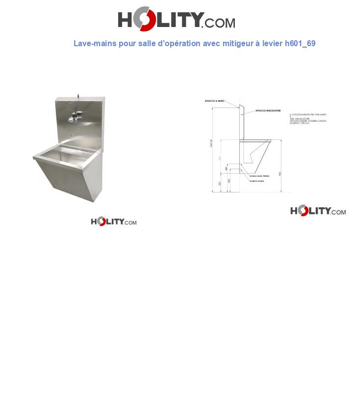 Lave-mains pour salle d’opération avec mitigeur à levier h601_69