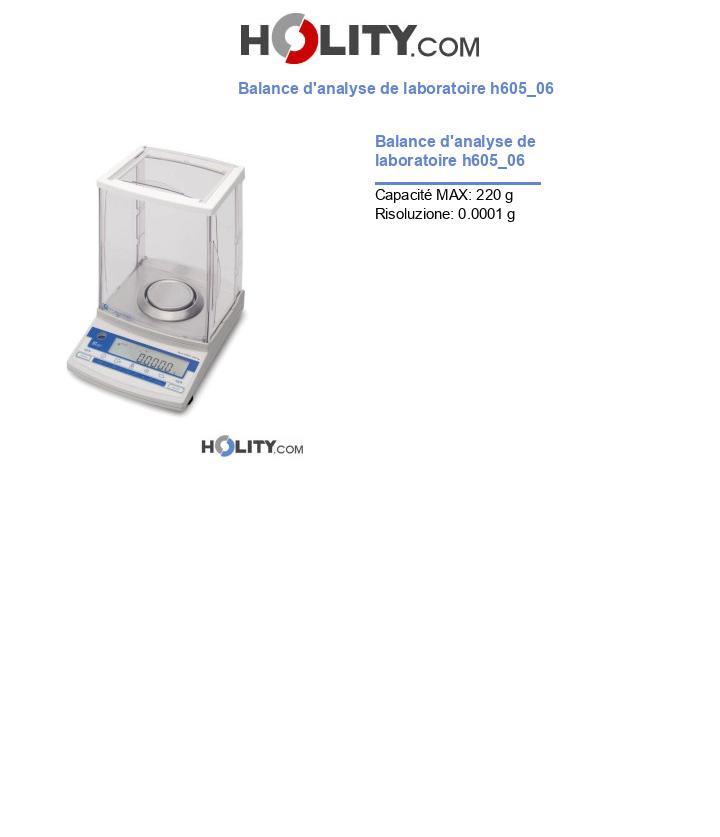 Balance d'analyse de laboratoire h605_06