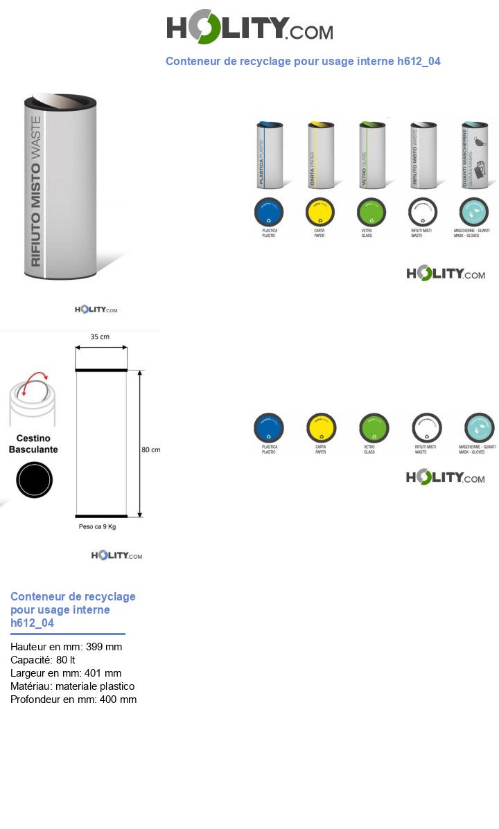 Conteneur de recyclage pour usage interne h612_04