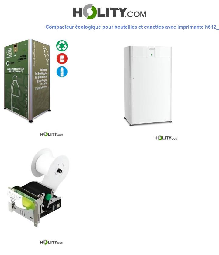 Compacteur écologique pour bouteilles et canettes avec imprimante h612_08