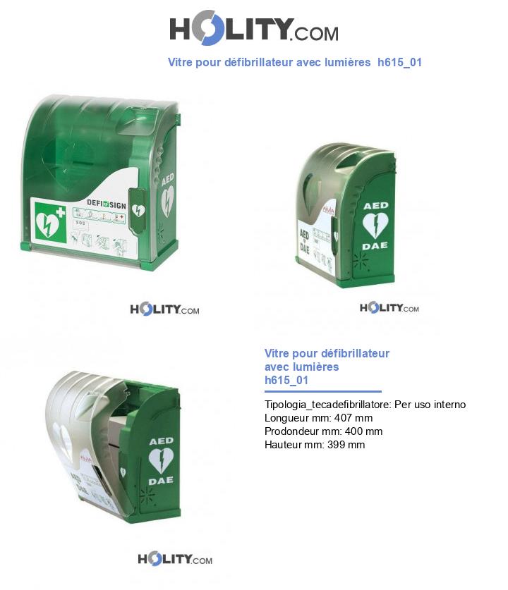 Vitre pour défibrillateur avec lumières  h615_01