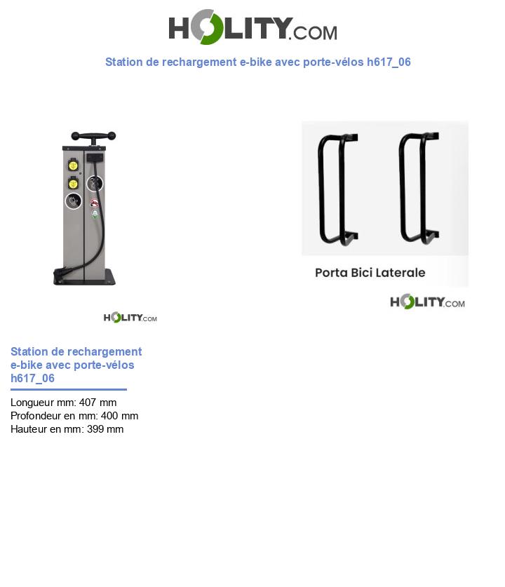 Station de rechargement e-bike avec porte-vélos h617_06