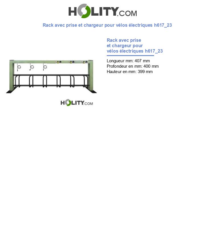 Rack avec prise et chargeur pour vélos électriques h617_23