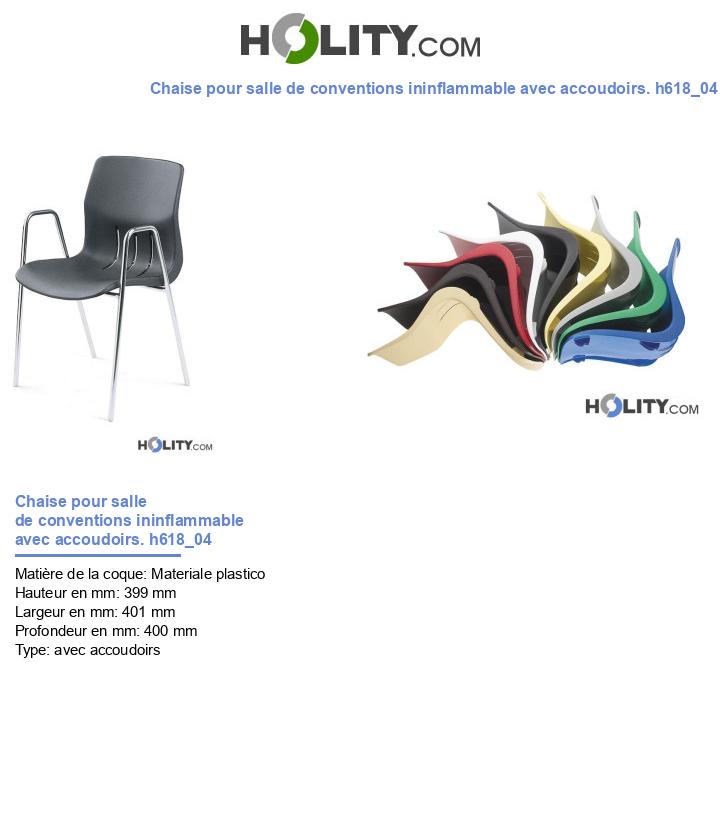 Chaise pour salle de conventions ininflammable avec accoudoirs. h618_04