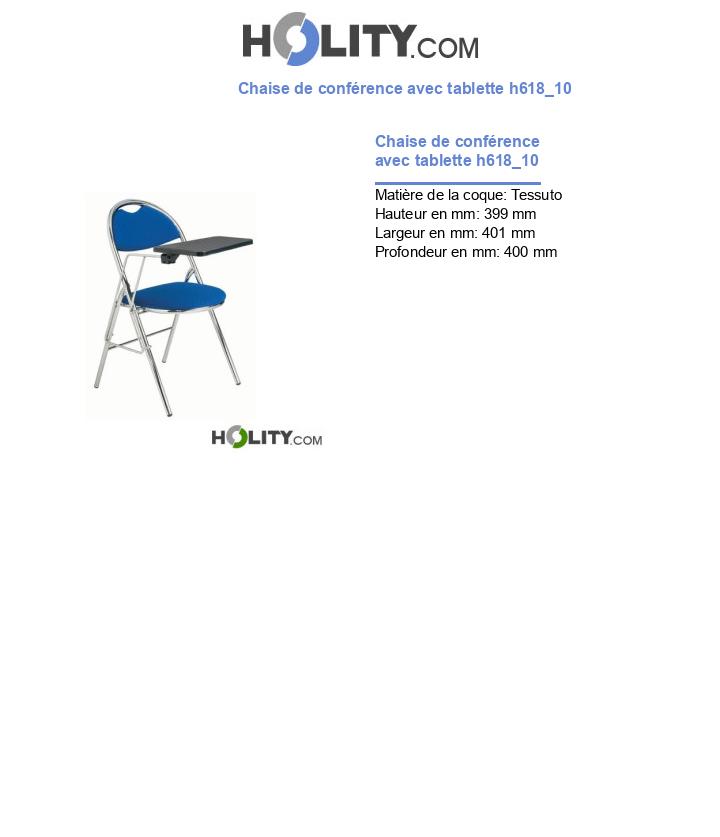 Chaise de conférence avec tablette h618_10
