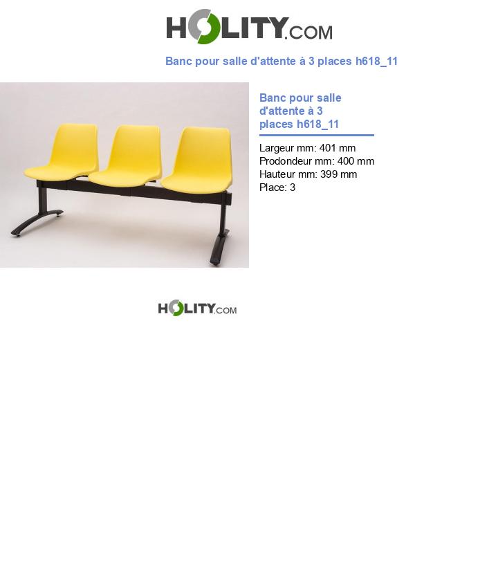 Banc pour salle d'attente à 3 places h618_11