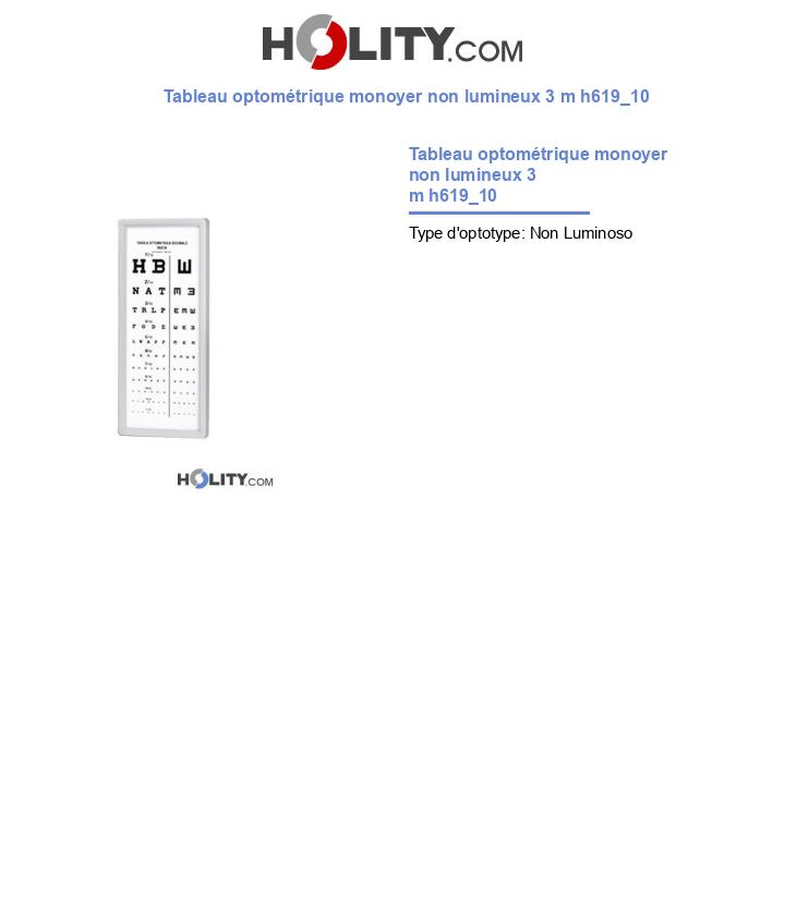 Tableau optométrique monoyer non lumineux 3 m h619_10