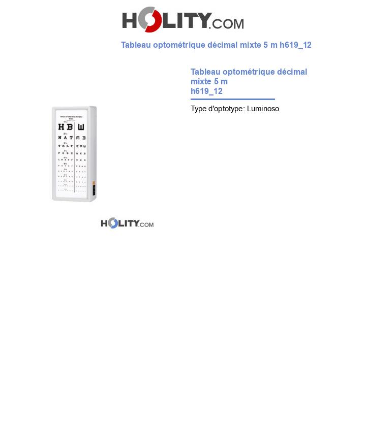 Tableau optométrique décimal mixte 5 m h619_12