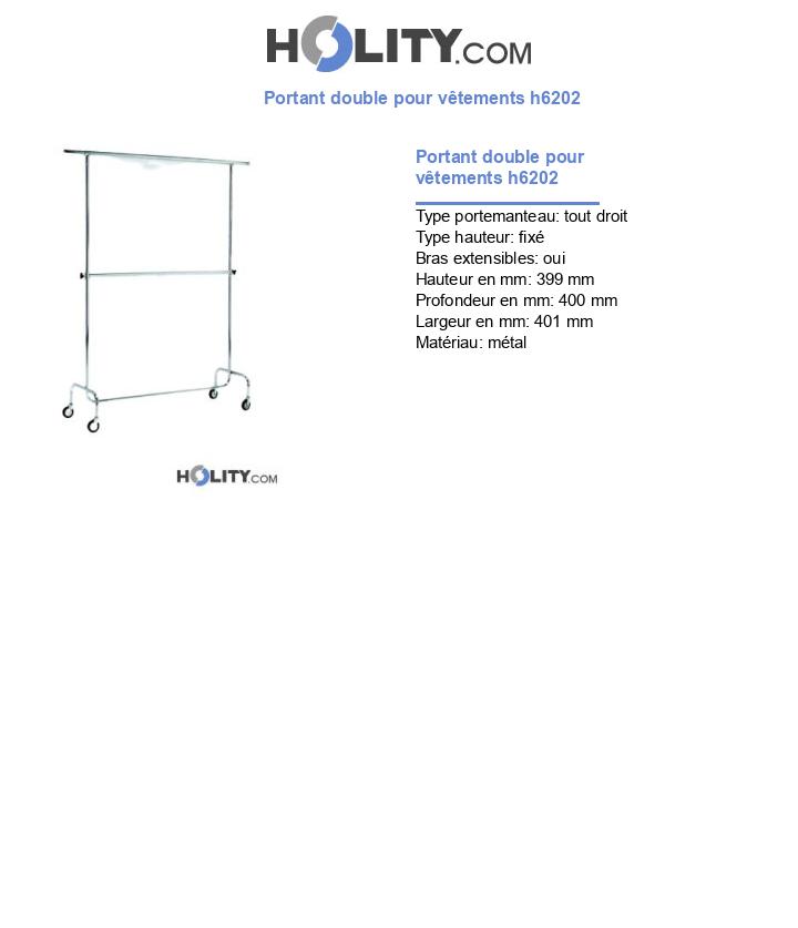 Portant double pour vêtements h6202