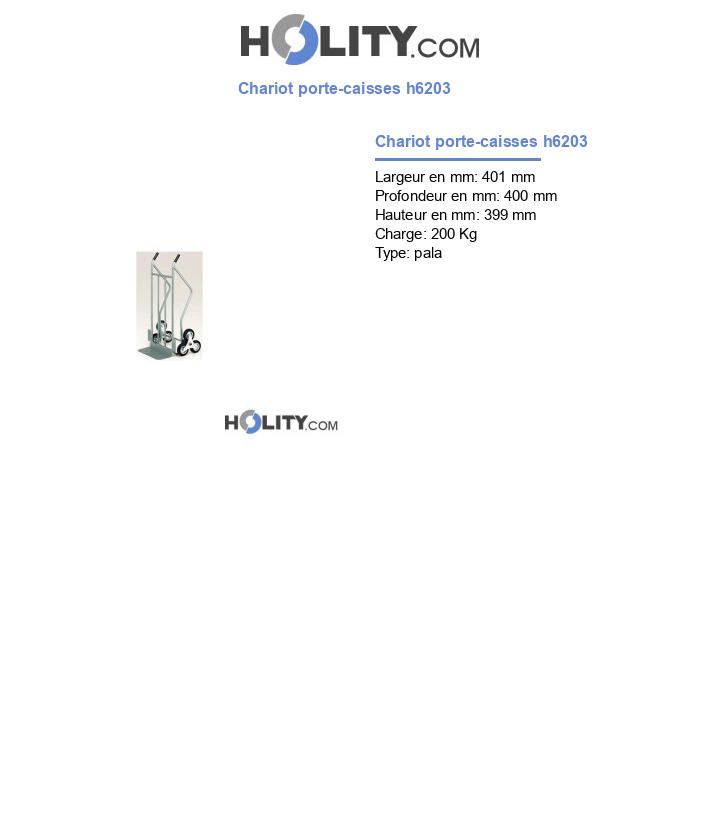 Chariot porte-caisses h6203