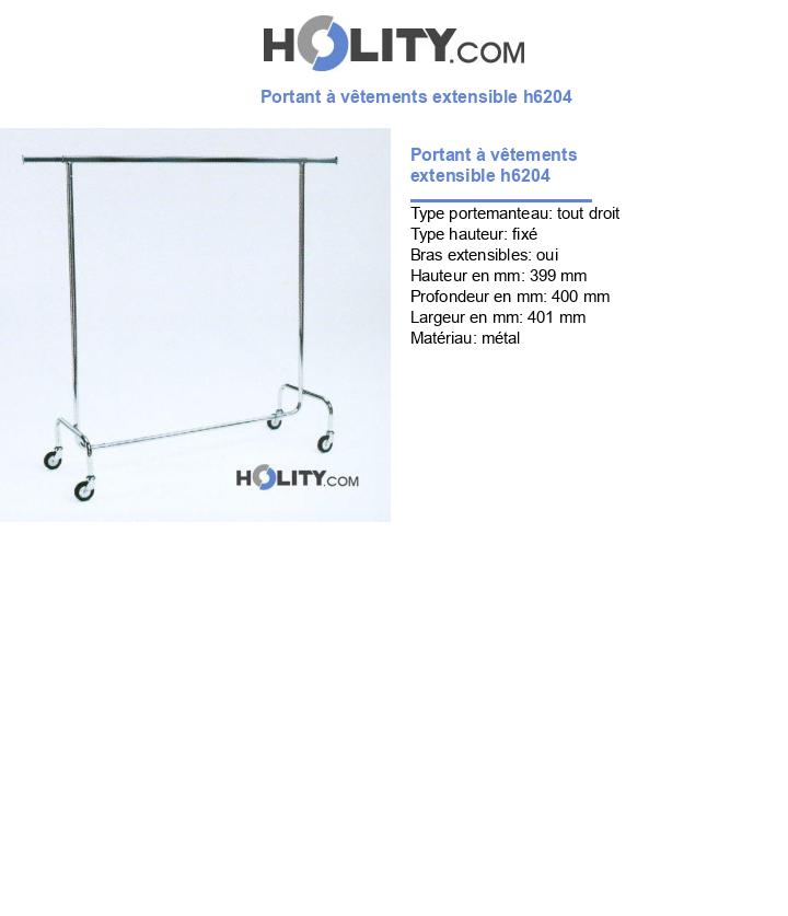 Portant à vêtements extensible h6204