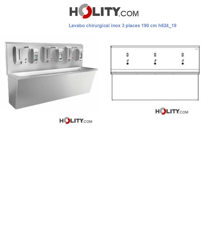 Lavabo chirurgical inox 3 places 190 cm h624_19