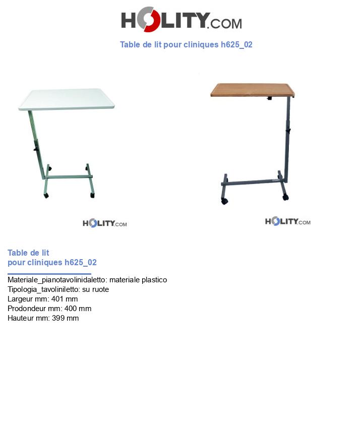 Table de lit pour cliniques h625_02