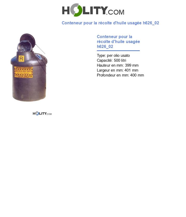 Conteneur pour la récolte d'huile usagée h626_02