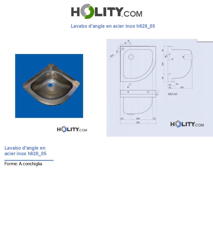 Lavabo d'angle en acier inox h628_05