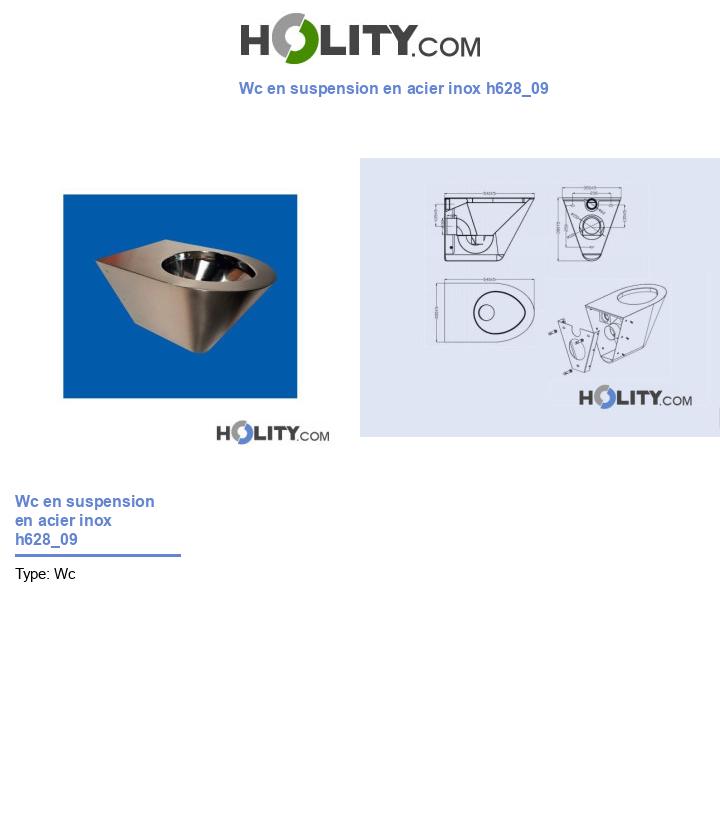 Wc en suspension en acier inox h628_09