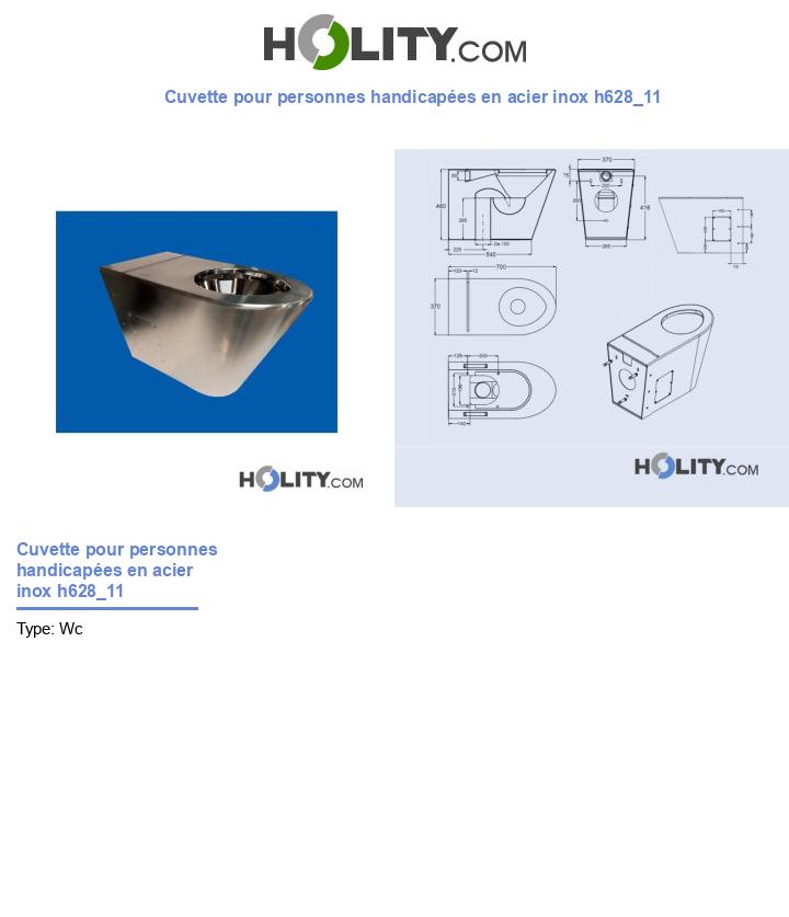 Cuvette pour personnes handicapées en acier inox h628_11