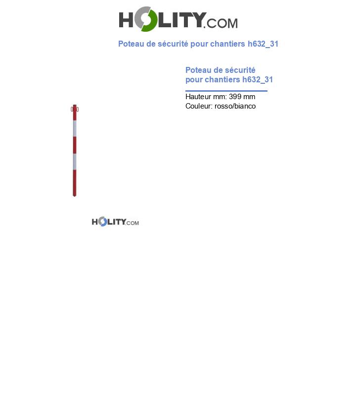 Poteau de sécurité pour chantiers h632_31