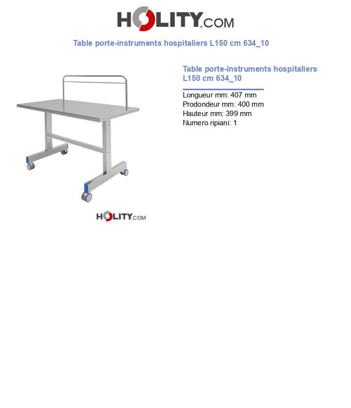 Table porte-instruments hospitaliers L150 cm 634_10