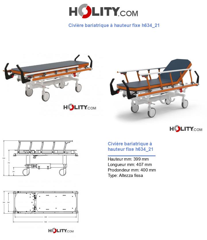 Civière bariatrique à hauteur fixe h634_21