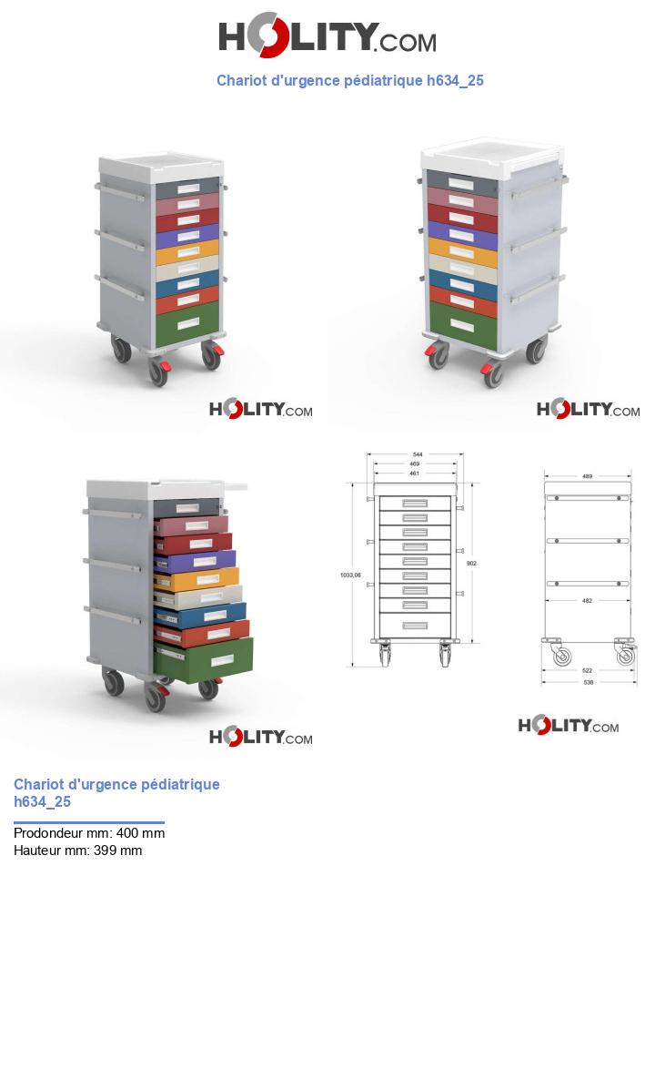 Chariot d'urgence pédiatrique h634_25