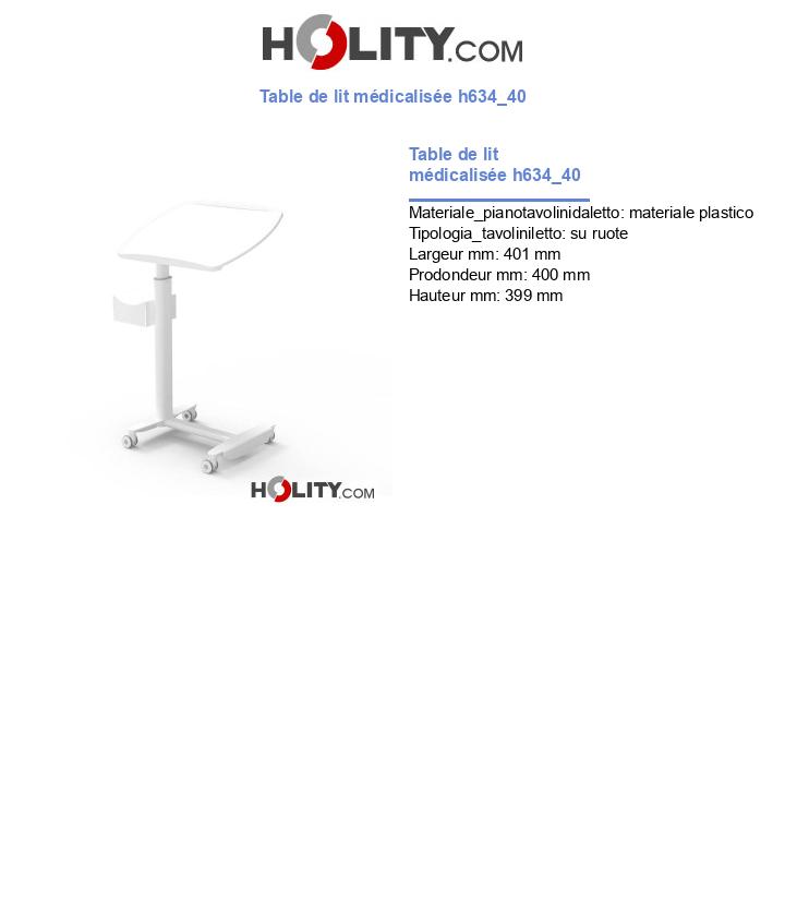 Table de lit médicalisée h634_40