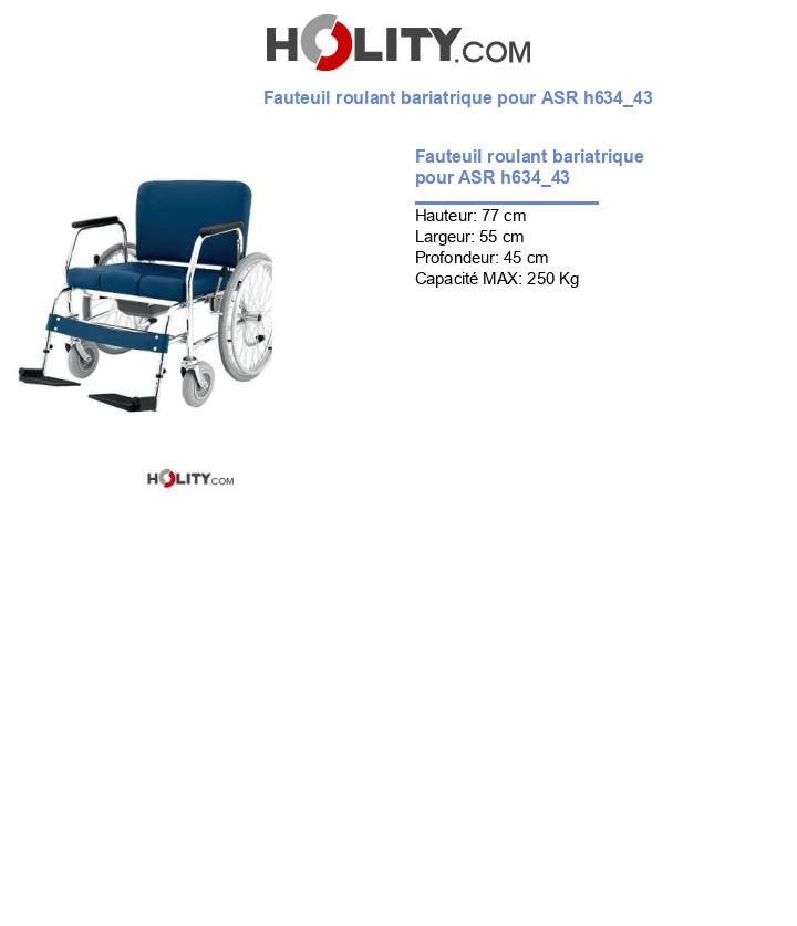Fauteuil roulant bariatrique pour ASR h634_43