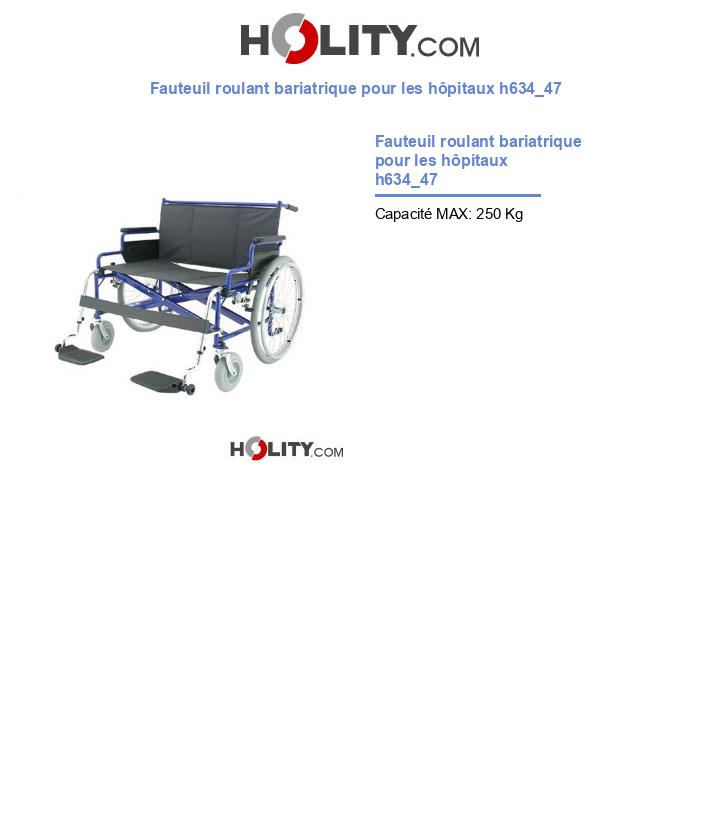 Fauteuil roulant bariatrique pour les hôpitaux h634_47