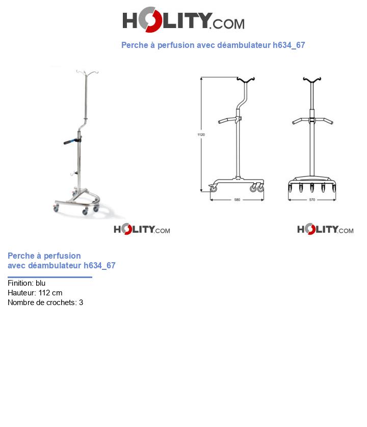 Perche à perfusion avec déambulateur h634_67