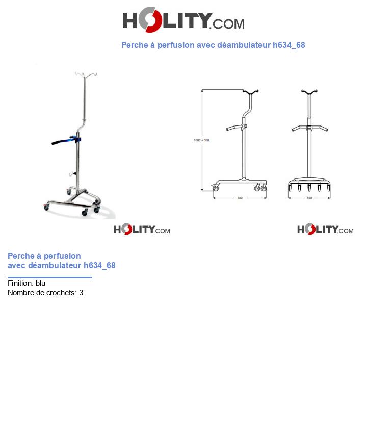 Perche à perfusion avec déambulateur h634_68