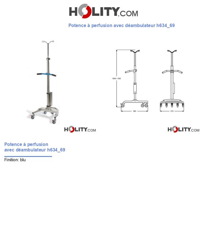 Potence à perfusion avec déambulateur h634_69