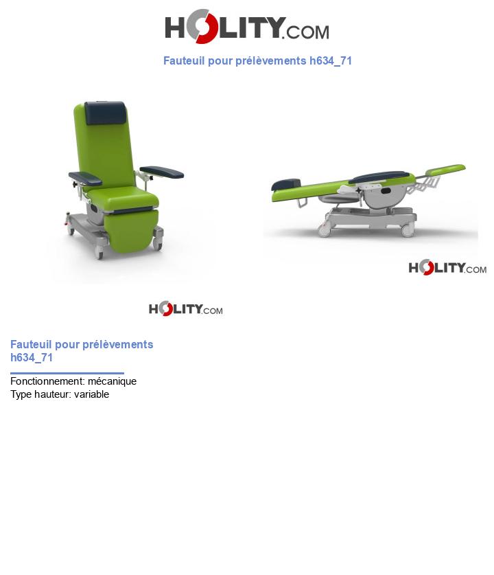 Fauteuil pour prélèvements h634_71