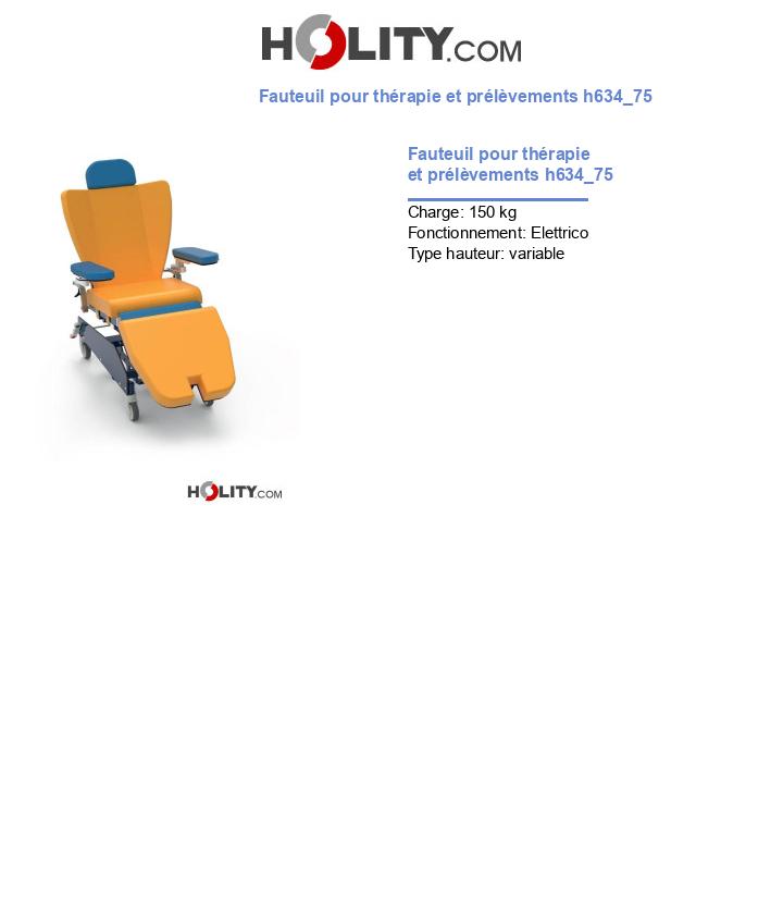 Fauteuil pour thérapie et prélèvements h634_75
