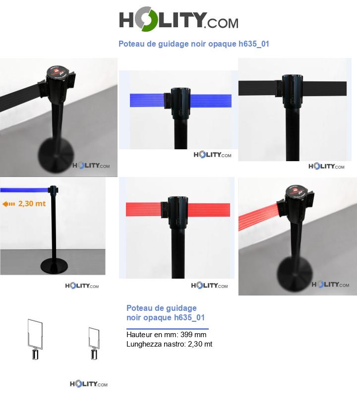 Poteau de guidage noir opaque h635_01
