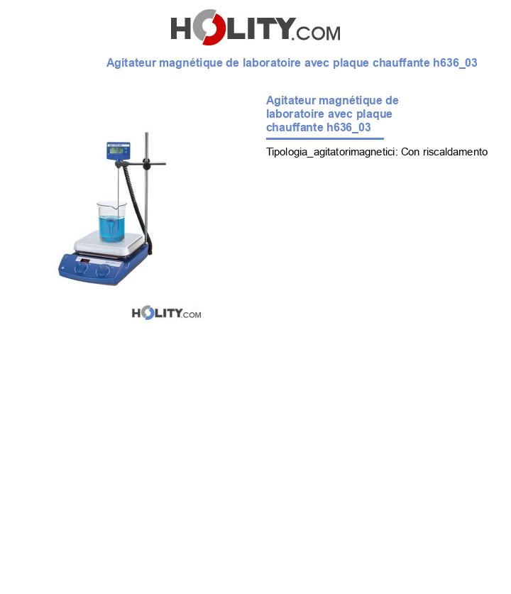 Agitateur magnétique de laboratoire avec plaque chauffante h636_03