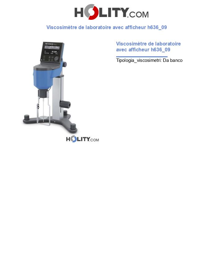 Viscosimètre de laboratoire avec afficheur h636_09