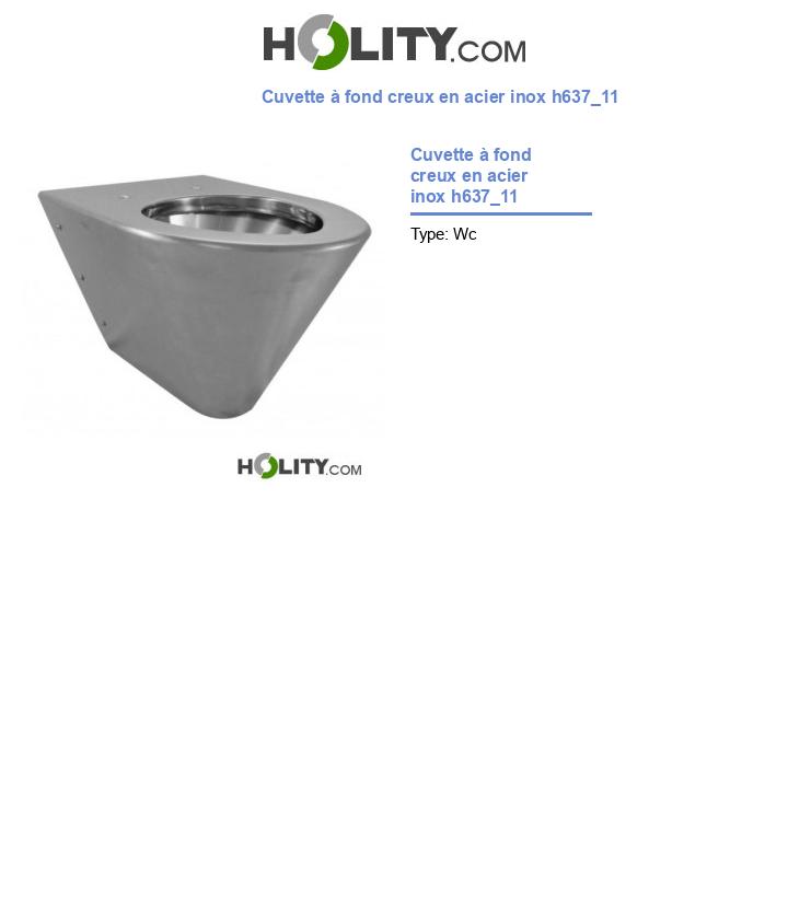 Cuvette à fond creux en acier inox h637_11