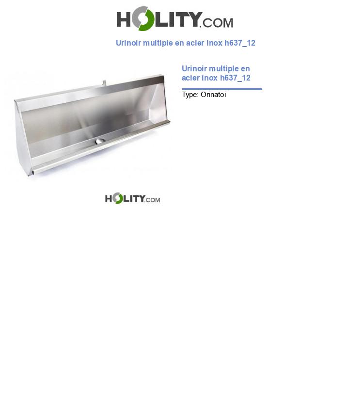 Urinoir multiple en acier inox h637_12