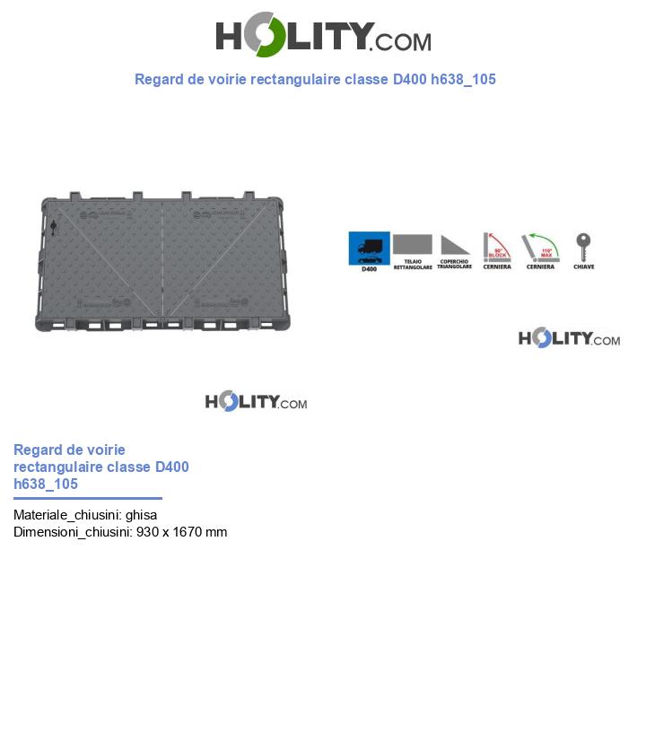 Regard de voirie rectangulaire classe D400 h638_105