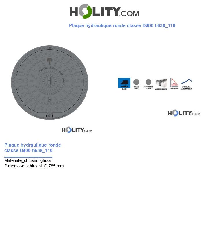 Plaque hydraulique ronde classe D400 h638_110