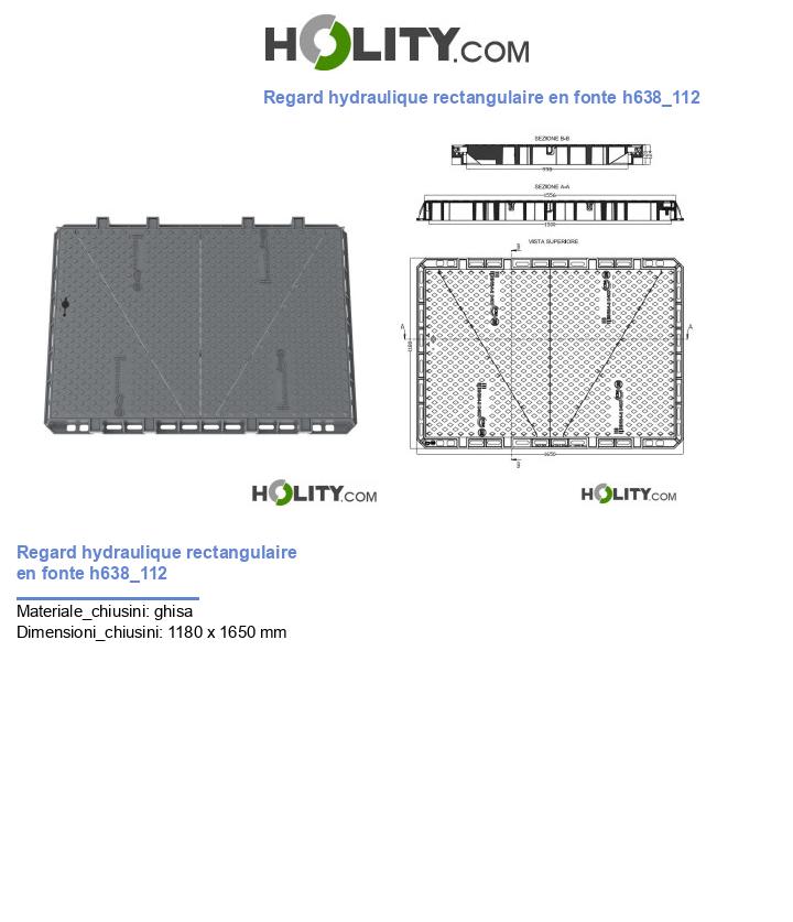 Regard hydraulique rectangulaire en fonte h638_112