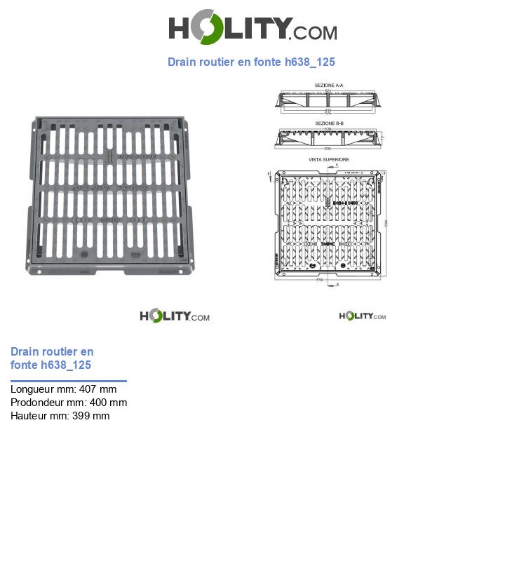 Drain routier en fonte h638_125