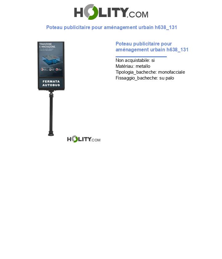 Poteau publicitaire pour aménagement urbain h638_131