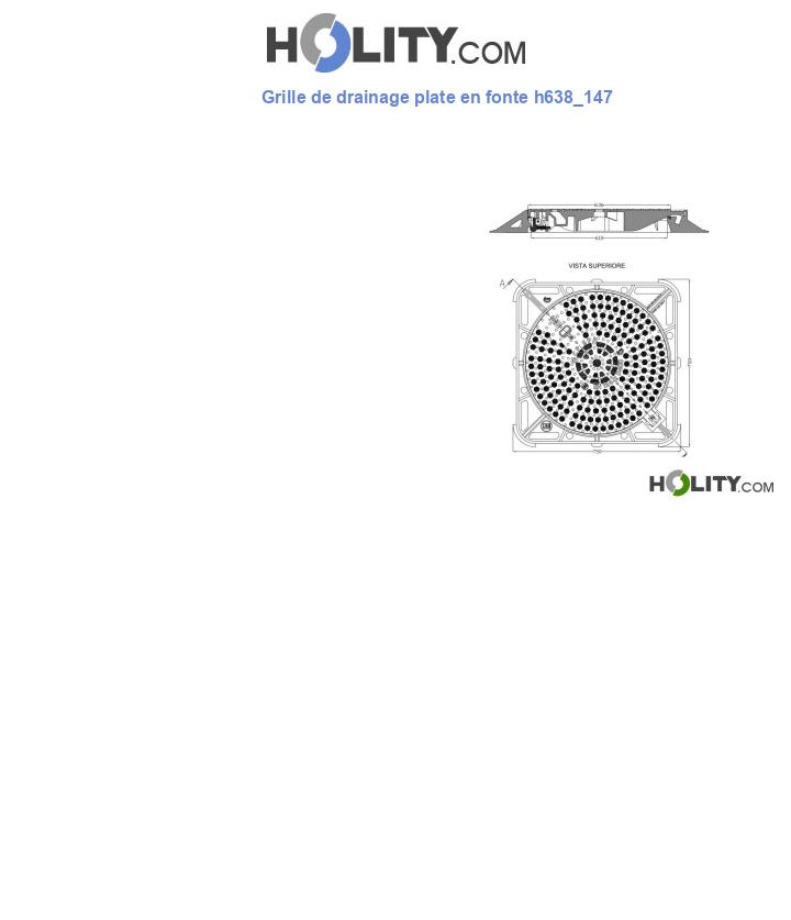 Grille de drainage plate en fonte h638_147