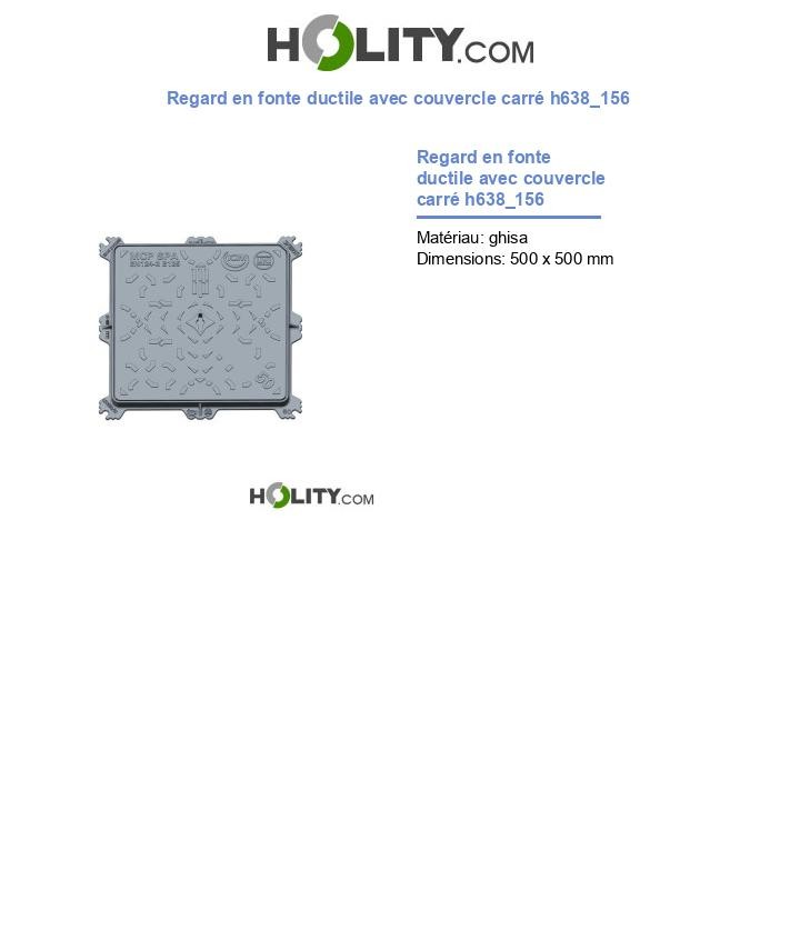Regard en fonte ductile avec couvercle carré h638_156
