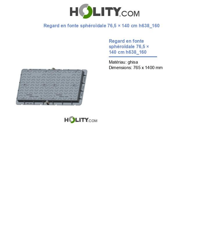 Regard en fonte sphéroïdale 76,5 × 140 cm h638_160