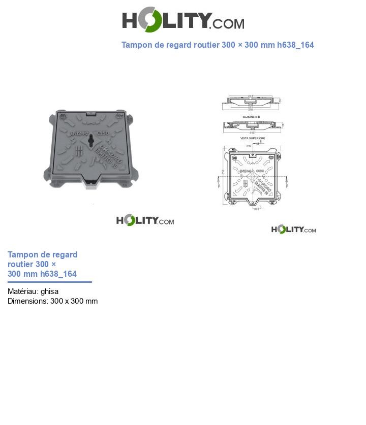Tampon de regard routier 300 × 300 mm h638_164