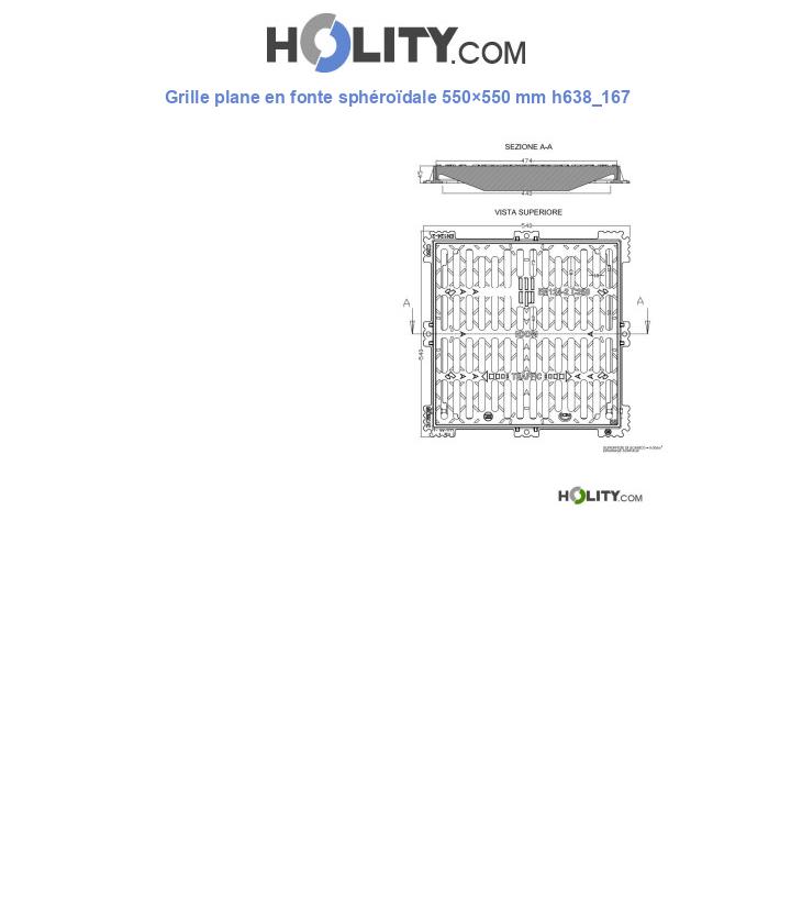 Grille plane en fonte sphéroïdale 550×550 mm h638_167