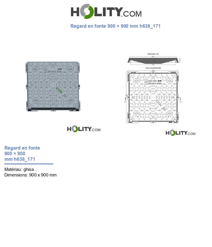 Regard en fonte 900 × 900 mm h638_171